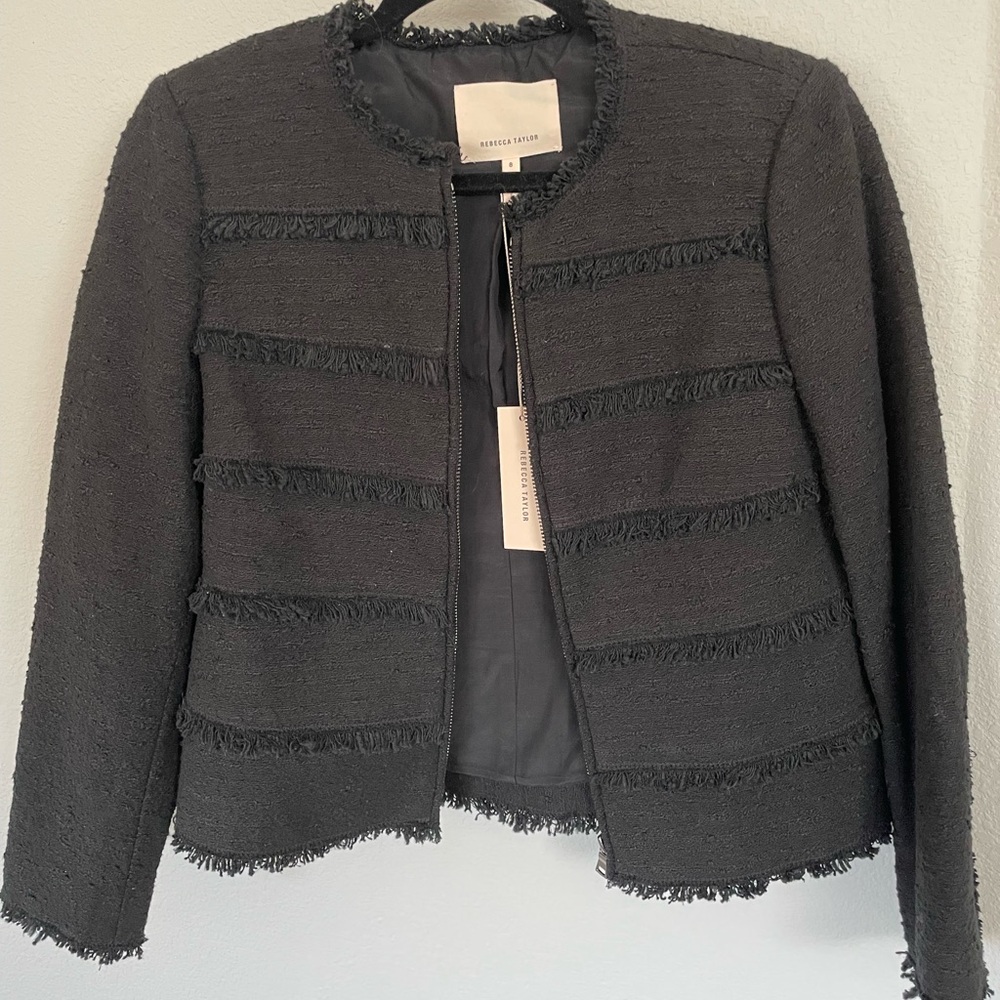 Rebecca Taylor Black Cropped Jacket NWT - Picture 2 of 7